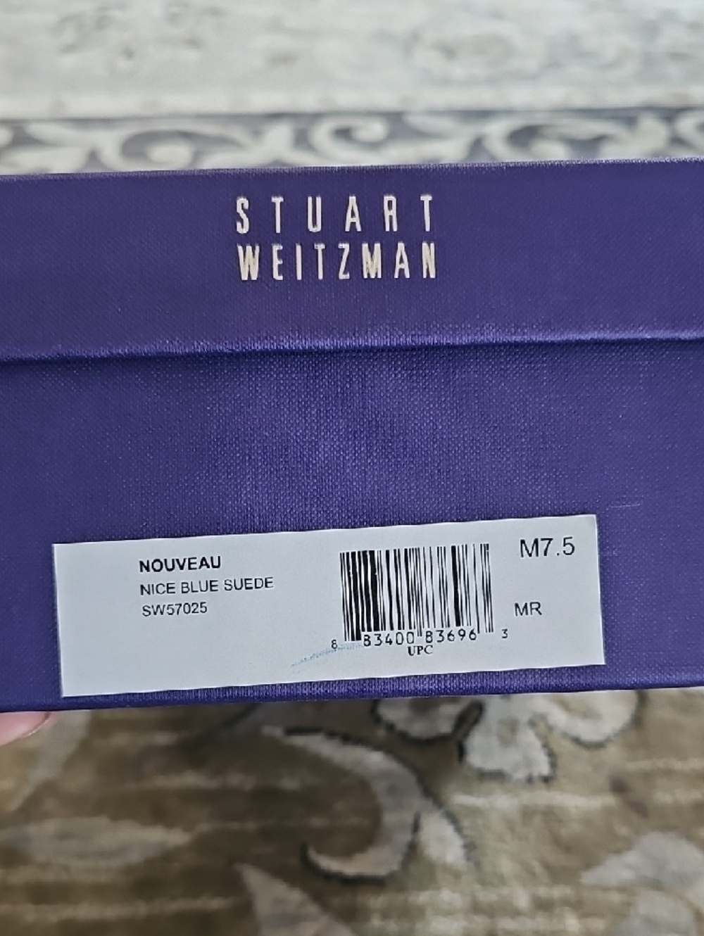 Stuart Weitzman Navy Suede Pointed-Toe Stiletto Pumps - Picture 8 of 8